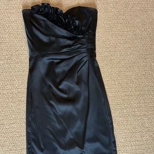WHBM size 0 black satin cocktail dress